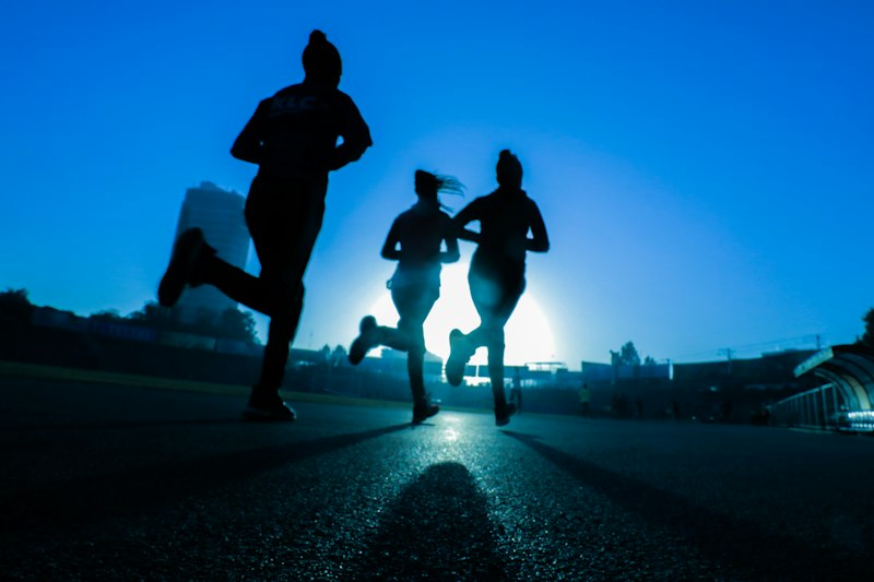 Woman runner training for marathon in New York